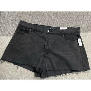 NWT Old Navy Plus Womens Shorts Sz 22 Black Denim Higher High-Rise Sky-Hi A-Line